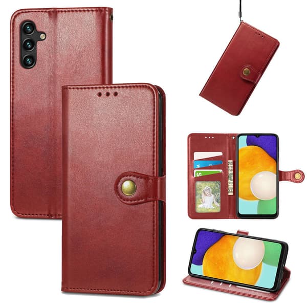 Fodral för Samsung A53 5G Rött Flip Visitkort