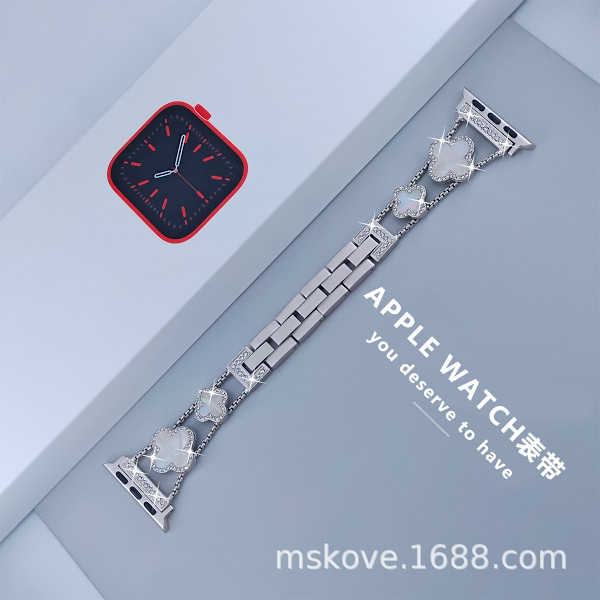 Klockarmband för Apple Watch iWatch 38/40/41mm -9 generationer Stjärnljusfärg + färgglatt skal