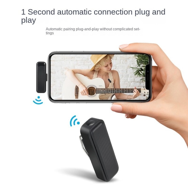 Mobile Live Streaming One-to-2 Langaton kauluspidikemikrofoni 2.4G ulkokuvaus Douyin-videon kohinanvaimennusmikrofoni Apple converter
