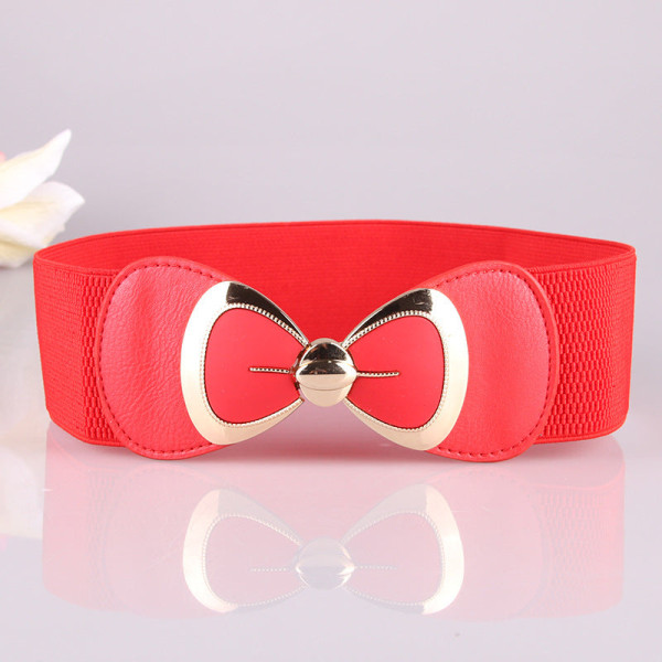 Dambälten Modetrend Bälte Rosett Elastiskt bälte midjetätning Red