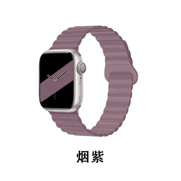 Klockarmband för Apple Watch iWatch 38-41 S10/42mm svart låda Rökig lila