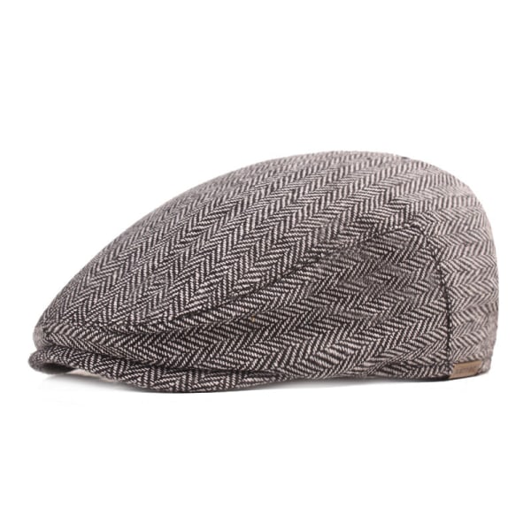 Baskerhatt Cap Herr Basker Konstnärlig ungdomshatt Retro Advance Hattar Medelålders och äldre människors hattar Light gray Average Size (58cm)