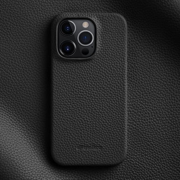 Fodral för iPhone 13 Pro Max svart läder, fallsäkert