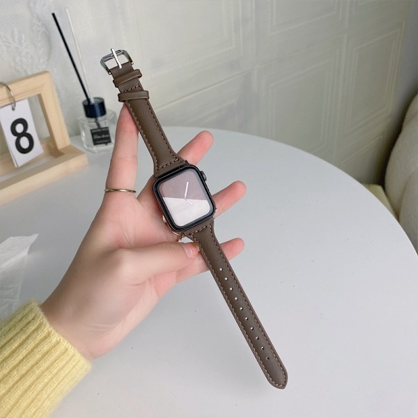 Klockarmband för Apple Watch iWatch 38/40/41mm s10 42mm Mörkbrun