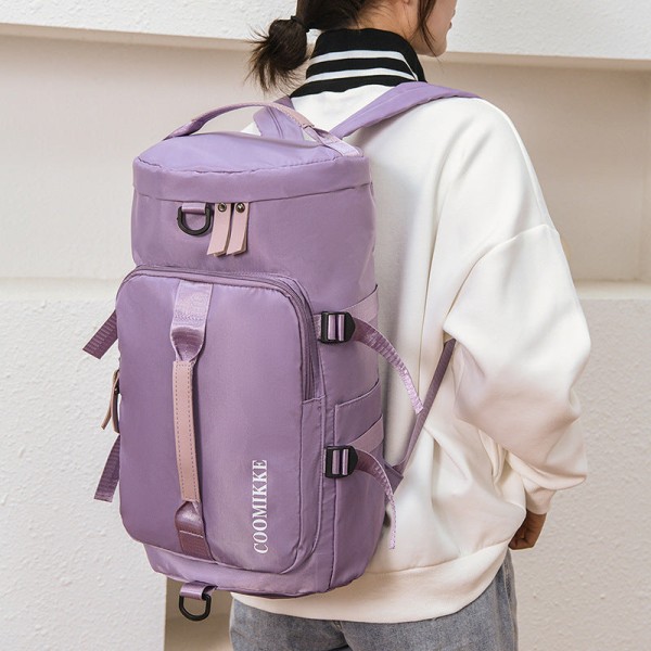 Multifunksjonell håndbærende ryggsekk rund Barrel Single-Skulder Bag Training Sports Bag Purple