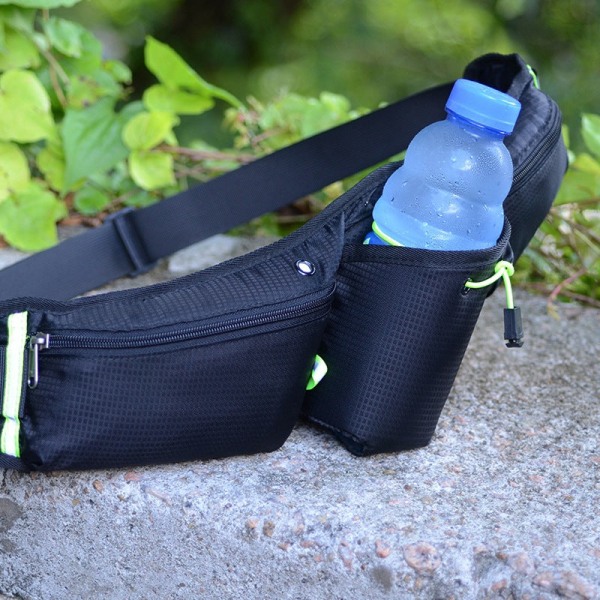 Fanny Pack Juoksuhihna Vyötärölaukku Organizer Urheilu Vedenpitävä Monitoiminen NO.10 Black Large size