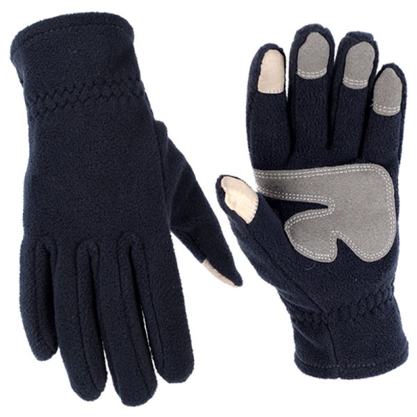 Dame Menn Sykkelhansker Polar Fleece Termisk Sklisikker Fleece Sports Touch Screen Black (wrist elastic) M