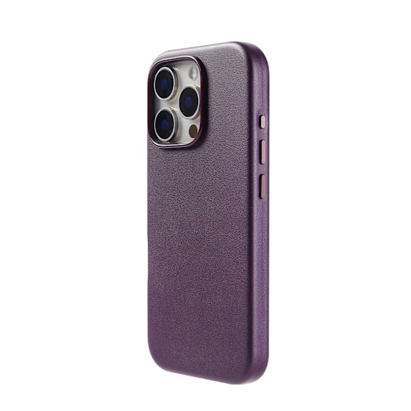 Fodral för iPhone 16Plus magnetisk MagSafe Tecknad mörk lila läder PU hel