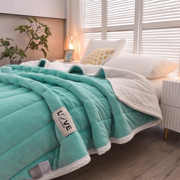 Mælkefiber Babe Cashmere AB Tre-lags tæppe komposit tæppe fortykket soveværelse tæppe Bondi Blue-White 120cmx200cm