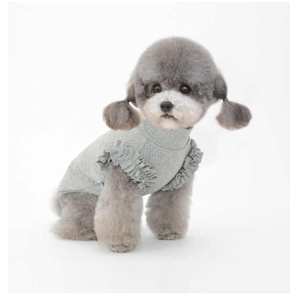 Kæledyrstøj Forår og sommer Nyt lille hunde-kattetøj Bichon Pomeranian Gray M