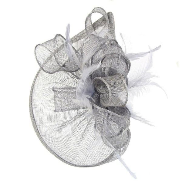 Stort pannebånd Alice Band Hat Fascinator Bryllup Ladies Day Race Royal Ascot Grey
