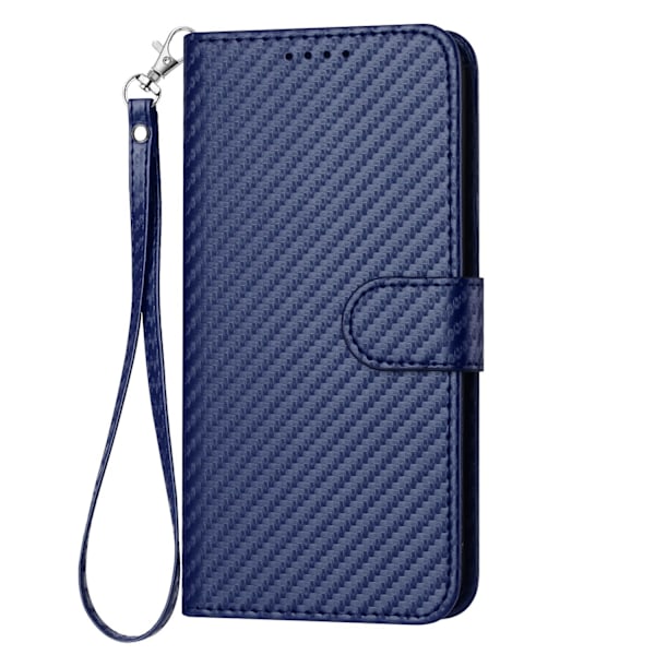 Etui til iPhone 13 Pro Max mørkeblått flip-etui i lær