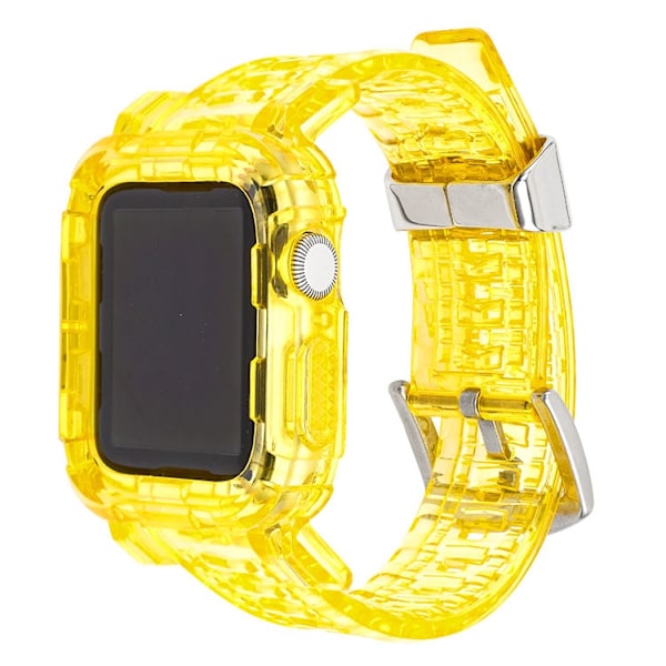 Klockarmband för Apple Watch iWatch 38/40/41mm gelégul, förlängd version, med stålring