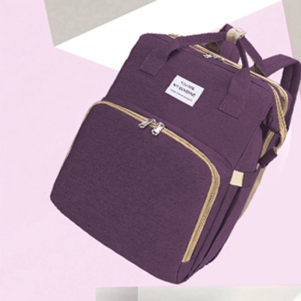 Bleievesker Mamma Bag Bærbar Sammenleggbar Utendørs Lett Multifunksjonell Fritid Purple