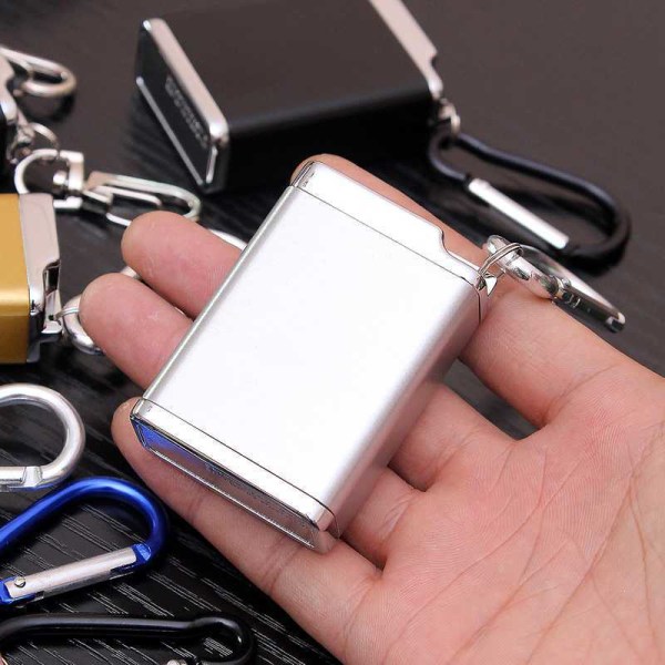 Askfat Rakt hår Bärbar Portabel Mobilficka Mini Box Lock Utomhus Resa Askfat Square large size Blue Default