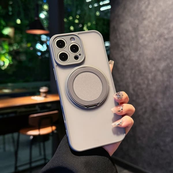 Skal för iPhone 17 Pro Max Titanium Grå Roterande Ställ Matt Textur
