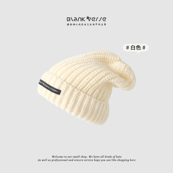 Lämmin talvi neulottu pipo hatut korealaistyylistä syksyä ja kirjaimia All-Match neulepusero Kylmäpaksuinen naisten unisex White