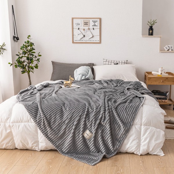 Magic Fleece Varmt Teppe Flanell Tykt Teppe Coral Fleece Teppe Melkefiber Gentleman gray 120*200cm