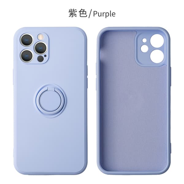 Etui til iPhone 17 Pro Lilla Flydende Silikone Ring Stand Anti-drop