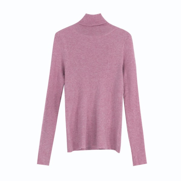 Naisten Neuleet Syksy Talvi Neule Turtleneck Ala-paita Pitkähihainen Slim Fit Sisävaatteet Rose Red 59*80*59cm