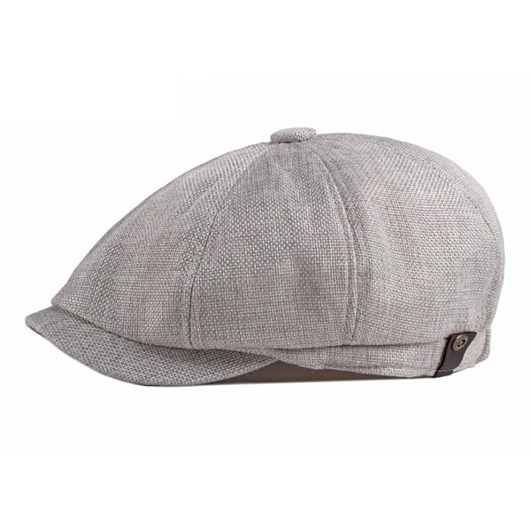 Beret Hat 2022 Vårsommer Tynn pustende lin Uformell motehette Light gray Adjustable