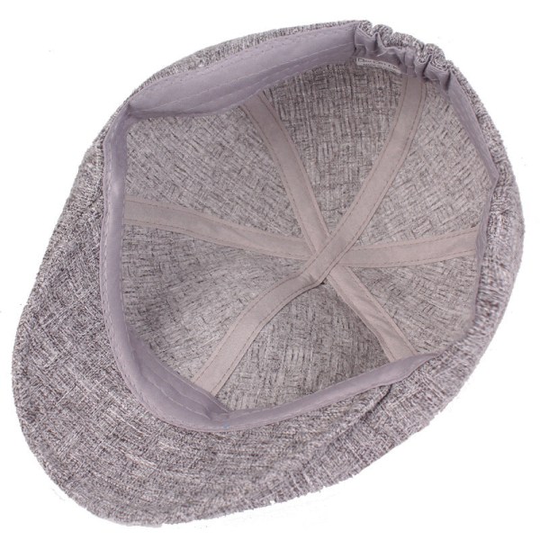 Baretterhat Bomuld og hør Baretter Mænds og kvinders Peaked Cap Advance Hatte Outdoor Tourist Hat Monokrom Baret light grey L（58-60cm）