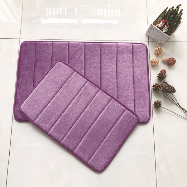 Badematte Sklisikkert absorberende dusjteppe Teppe fortykket 40D minneskum Purple 50*80