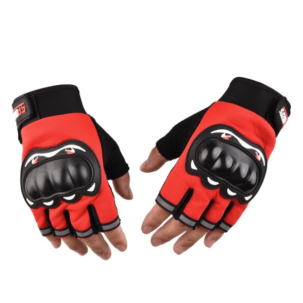 Kvinner Menn Sykkelhansker Sykkelbeskyttelse Outdoor Fitness Half finger Red Average Size