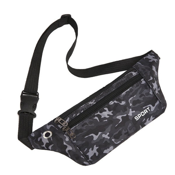 Miehet naiset Fanny Pack vyölaukku Muoti Urheilu Naisten Kevät Naamio Juoksu Matkapuhelin Tulostus Monikerroksinen Camo black