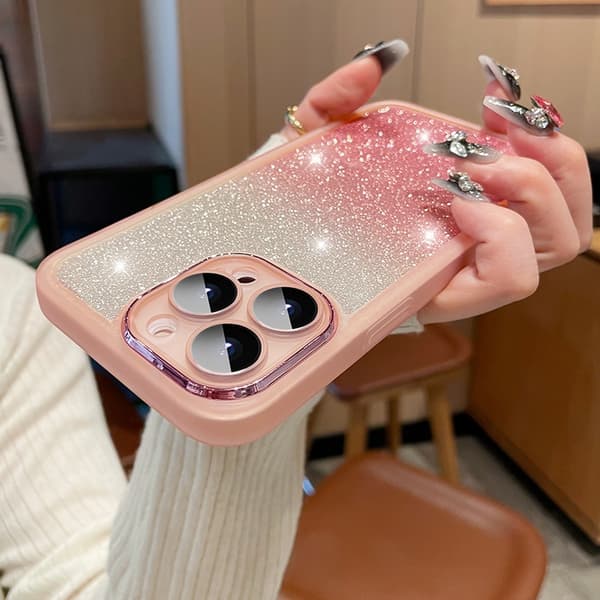 iPhone 17 Pro Magic Eye + Gradient Glitter Pink gradient flash ultratyndt fuld-linse etui