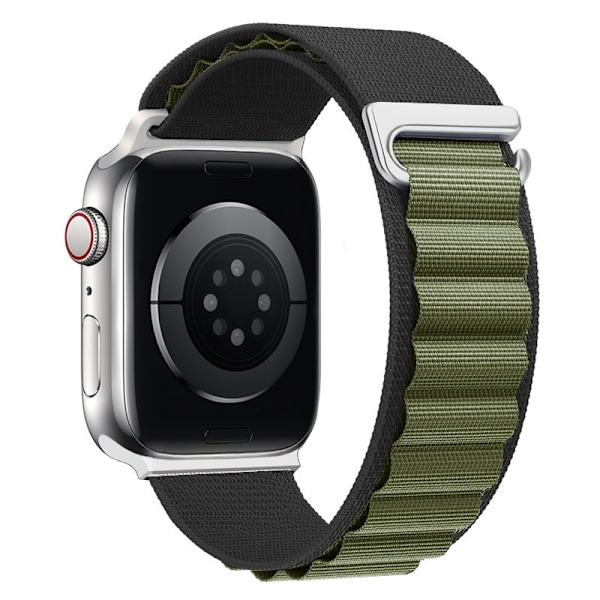 Urrem til Apple Watch iWatch 38/40/41mm rustfrit stål konnektor sort med grøn