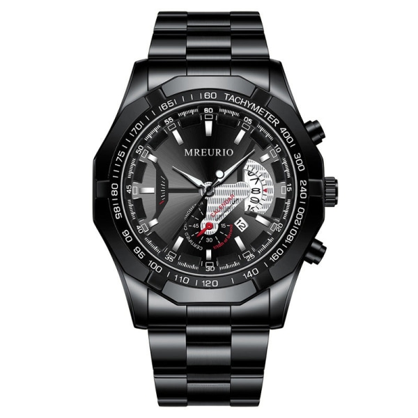 Miesten kellot Ei-mekaaninen watch, suuri kellotaulu lahja White Steel black noodles