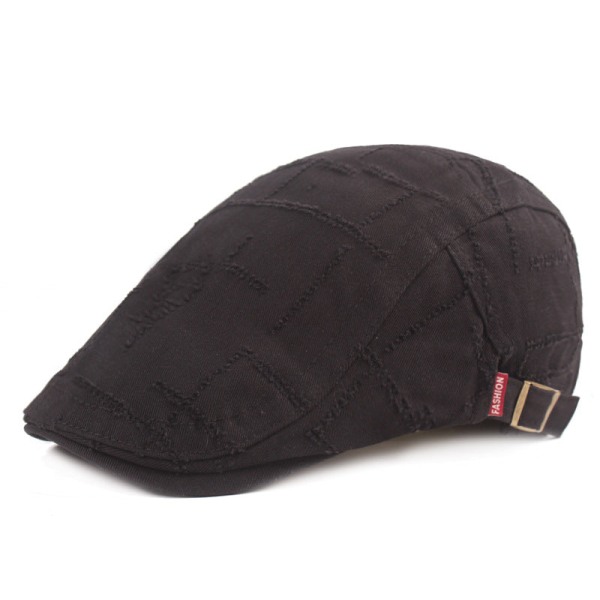 Baret Hat Mænd Kvinder Distressed Baret Vintage Hat Kunstnerisk Ungdom Advance Hatte Internet Berethed Peaked Cap Black Adjustable