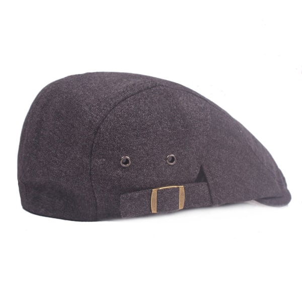 Baskerhatt i ylle basker för män enkel mössa med cap i brittisk stil Advance-hattar herrmössa Light gray Adjustable