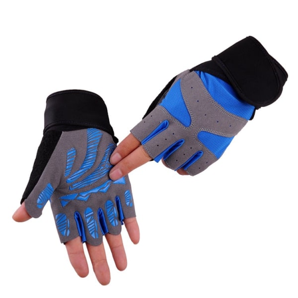 Kvinnor Män Cykelhandskar Fitness Armband Träning Andas Halkfritt Dark Blue L