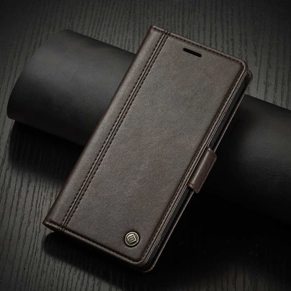 Fodral för iPhone 13mini kaffe retro kortplats flip plånbok läder