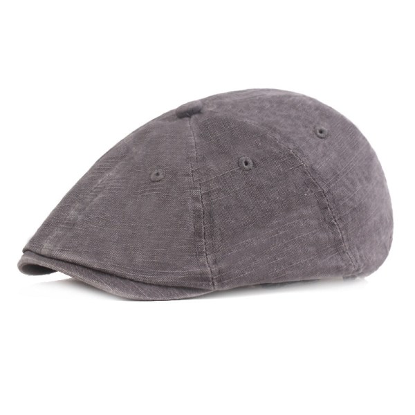 Baskerhatt Tvättad Gammal Peaked Cap Herr Basker Retro Casual Advance Hattar Medelålders äldre hatt Gray M（56-58cm）