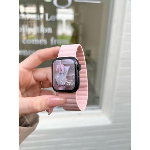 Kellon ranneke Apple Watch iWatch 42mm 1/2/3 sukupolvelle, persikan vaaleanpunainen