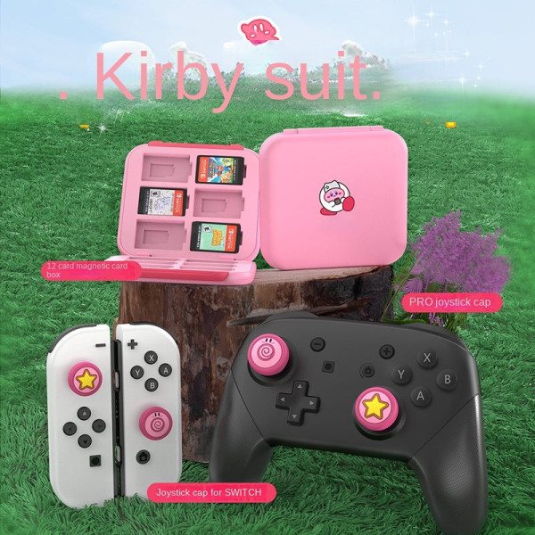 För Nintendo Switch/OLED JoyCon Joystick Cap Game Cassette Kirby Exploration Discovery Series Pink JC joystick cap