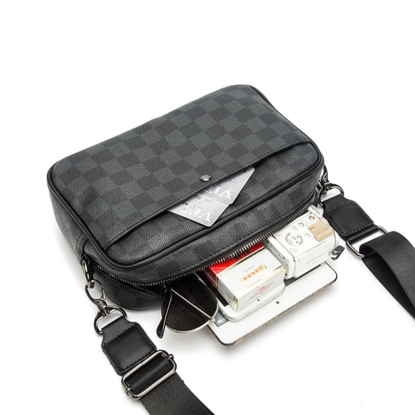 Mænd kvinder Fanny Pack taljetaske Sport og fritid Mænd Crossbody Skulder Bryst Lille Ryg PU Gray 8-inch