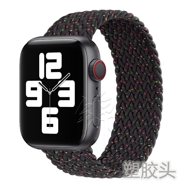 Urrem til Apple Watch iWatch 38/40/41/42mm M størrelse, længde 145mm Stjerneskær Sort