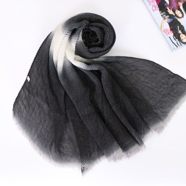 Dametørklæde sjal 2022 efterår og vinter farvematchende varm solbeskyttelse Casual 7# White and Black 170cm
