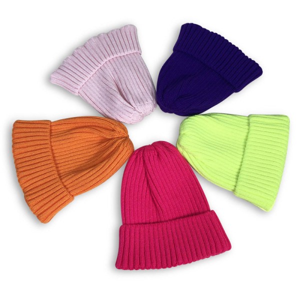 Varme vinterstrikkede luehatter Høst og vinter Jellyfarge Ulløreklaffer for menn og kvinner Varme unisex Purple M
