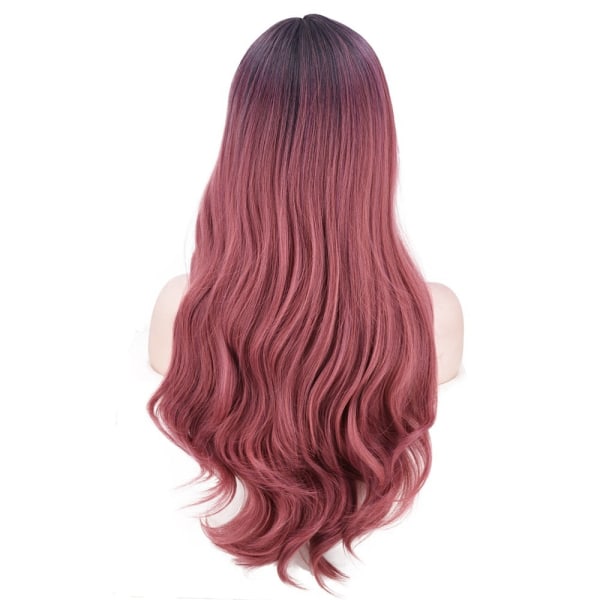 Kvinder paryk Kemisk Fiber Gradient Pink Langt krøllet hår W485