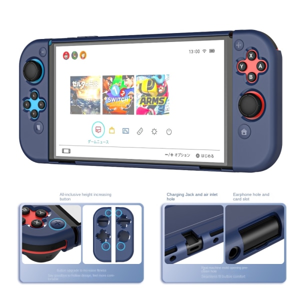 Nintendo pelikonsoliin putoamisen estävä cover kytkin OLED Split Solid Color PC TPU Gray Switch OLED