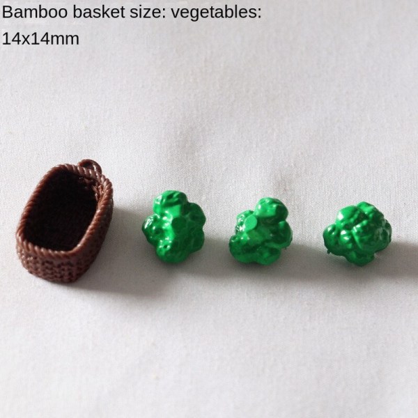 Miniatyrmøbler Leketøy Dukker Hus DIY Dekorasjon Tilbehør Mini Bambuskurv Grønn Pepper Grønnsaker Coffee Green Pepper