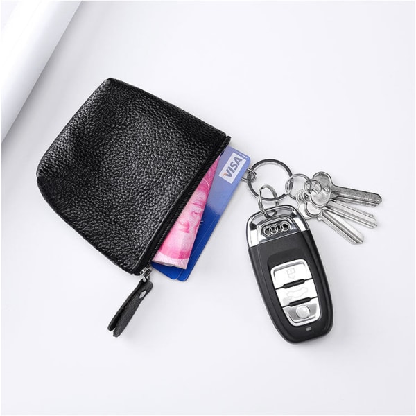 Myntveske Creative Cow Leather Key Veske Liten klar miniveske Kuskinn Myntpung Dark Blue