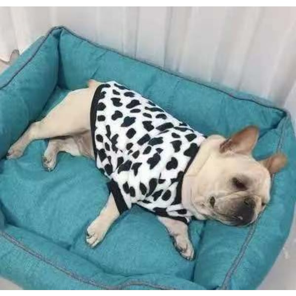 Kæledyrstøj Medium Stor Hund Fransk Bulldog Hvalp Hund Efterår Vinter Termisk Pyjamas Frakke Black and white xl