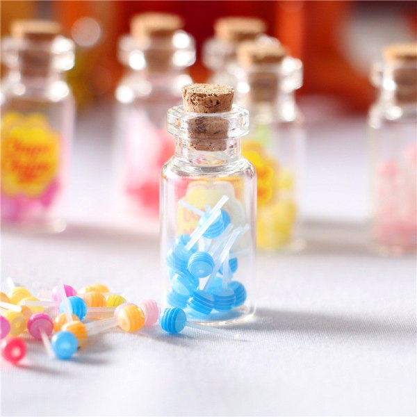 15 stk Miniaturemøbler Legetøjsdukker Hus DIY dekorationstilbehør Minifarve slikkepind Basket color