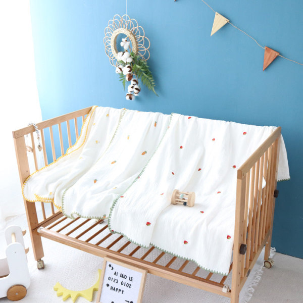 Babys håndklædebetræk tæppe 4 lag/6 lag rent bomuldsgarn Buxia Painted shell carrot Four layers 120 * 150cm